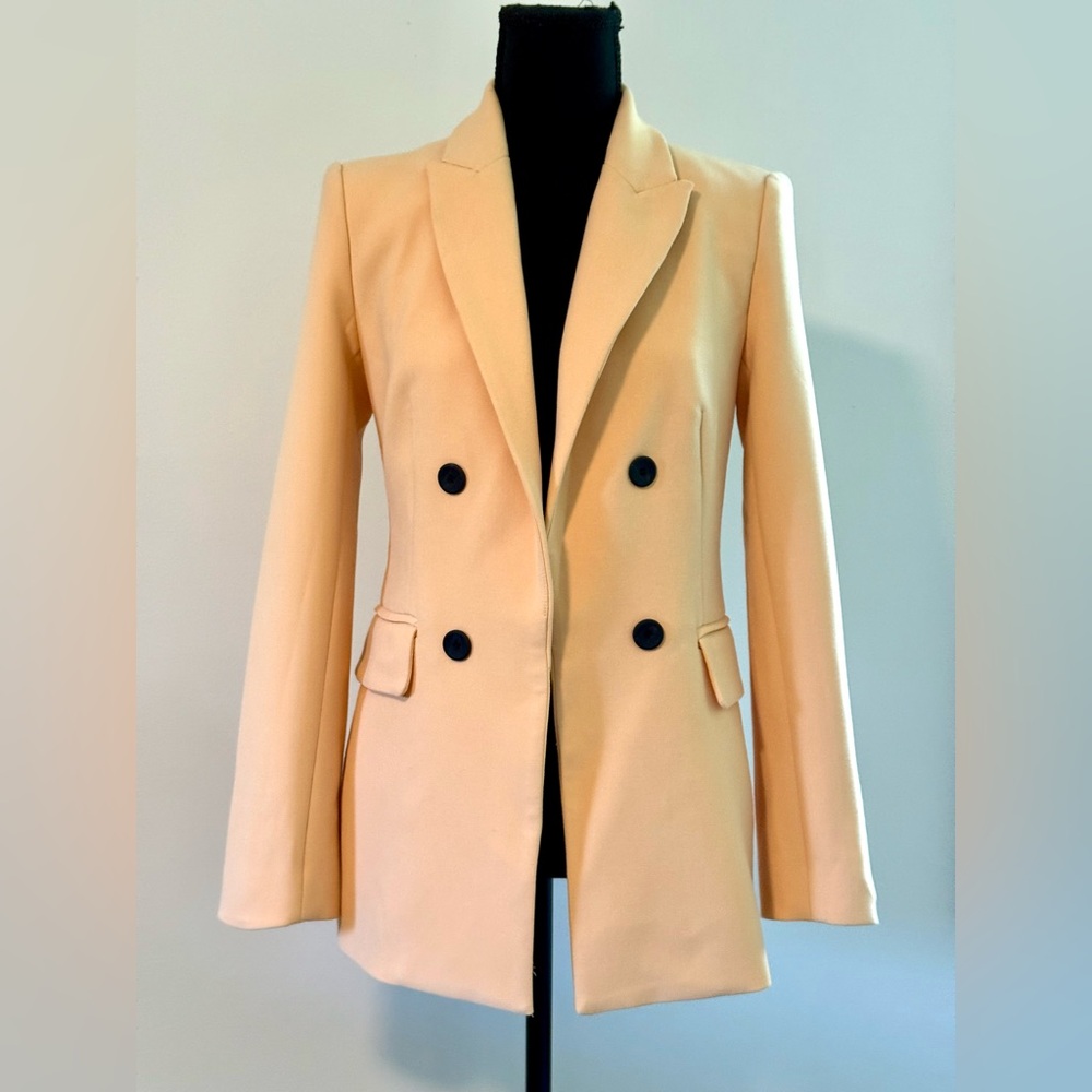 House of Harlow 1960’s Women's Peach Double-Breasted Blazer XS